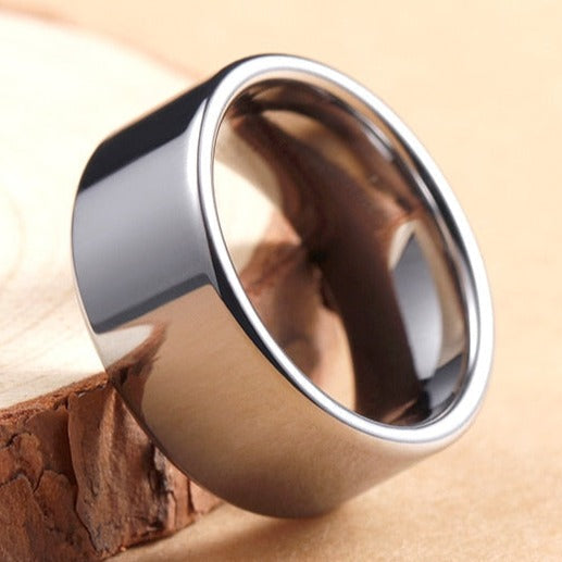 10mm Shiny Polished Tungsten Men's Ring - Promise Rings