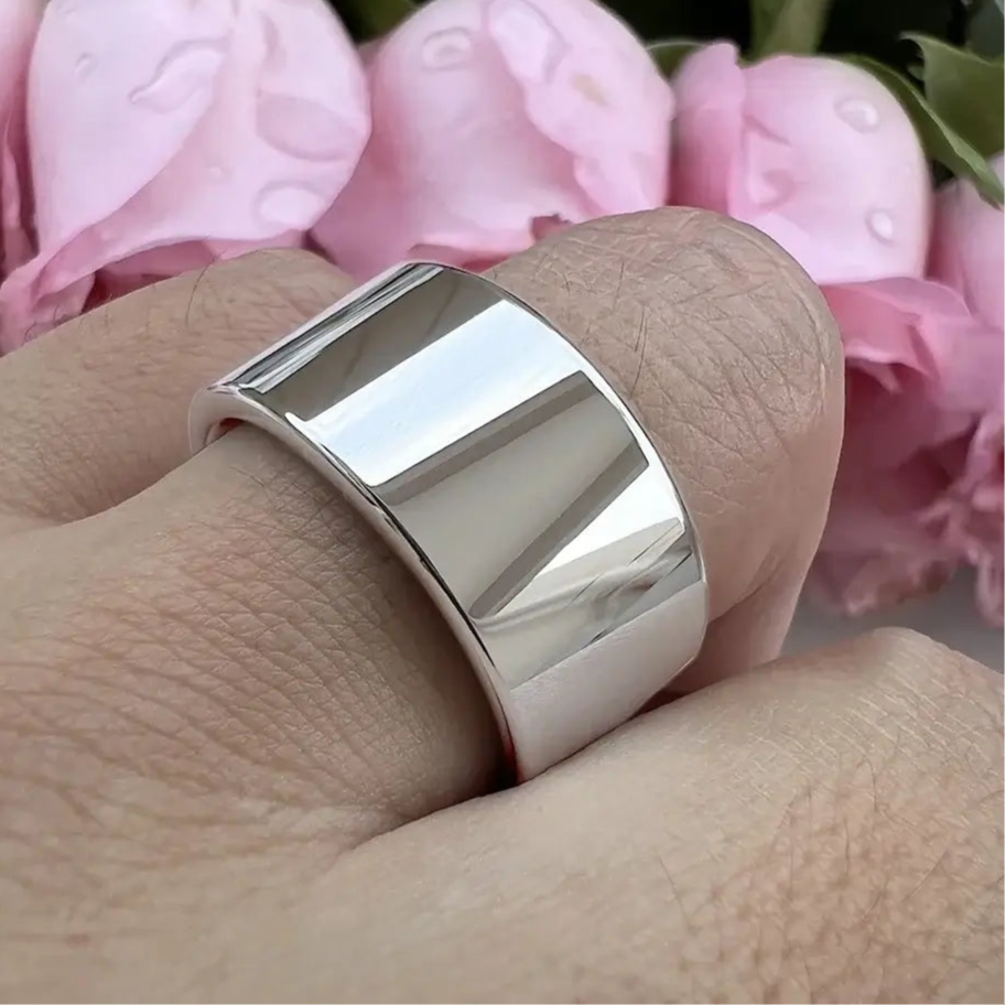 12mm Tungsten Wide Pipe Cut Ring – Bold Shine and Variety of Colors (Men’s) - Promise Rings