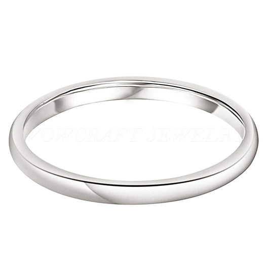 2mm Simple Silver Tungsten Women's Ring - Promise Rings