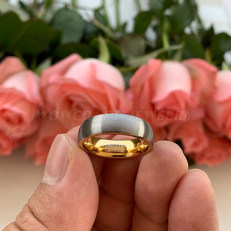 3mm, 4mm Silver Brushed & Gold Color Unisex Rings - Promise Rings