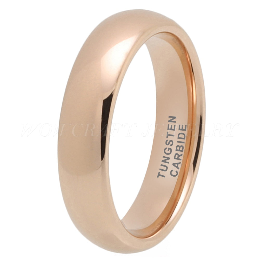 3mm, 5mm, 7mm Polished Rose Gold Tungsten Unisex Ring - Promise Rings