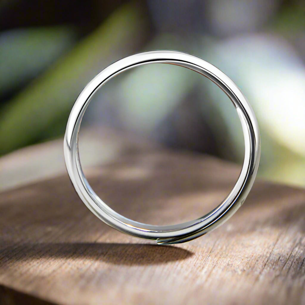 4mm Fine Silver Simple Adjustable Ring – Classic Elegance for Everyday Wear (Unisex) - Promise Rings