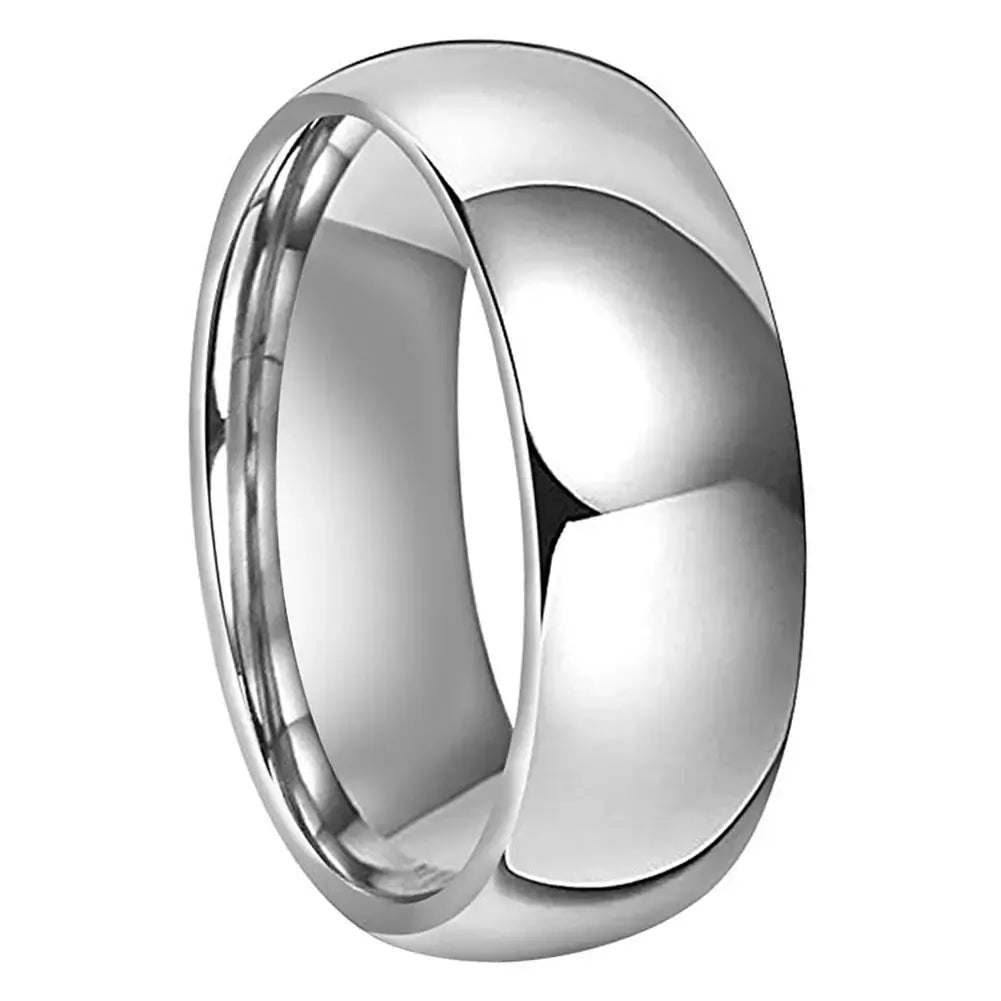 4mm, 6mm, 8mm & 10mm Tungsten Ring – High Polished Comfort Fit (Unisex) - Promise Rings