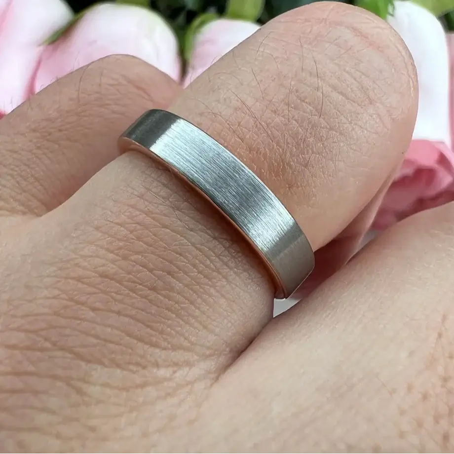 4mm Matte Brushed Tungsten Carbide Ring – Sleek Minimalist Style (Women’s) - Promise Rings