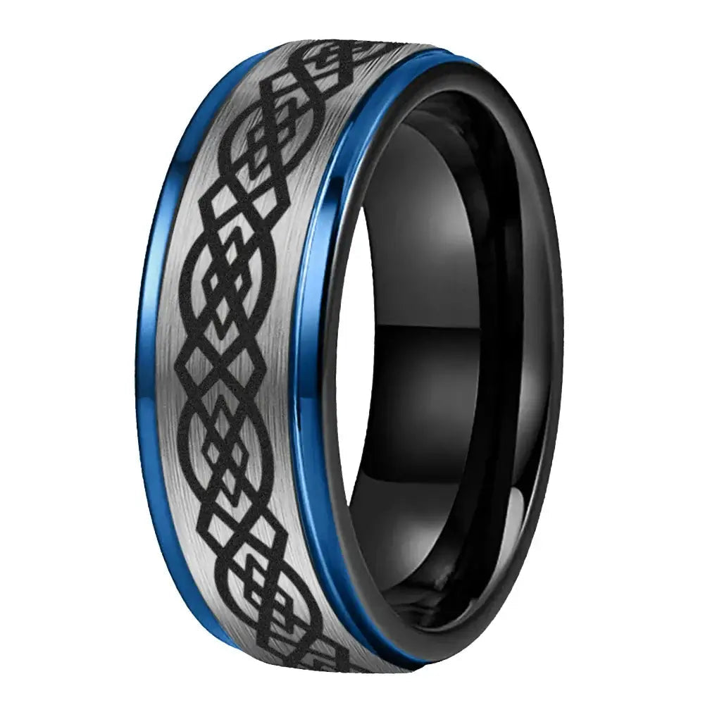 8mm Tungsten Black Celtic Knot Ring – Strength, Heritage, and Bold Individuality (Men’s) - Promise Rings