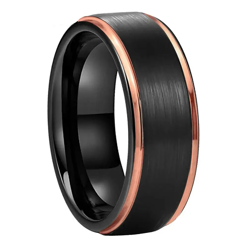8mm Tungsten Two Tone Ring – Multi-Color Accent Options (Men’s) - Promise Rings