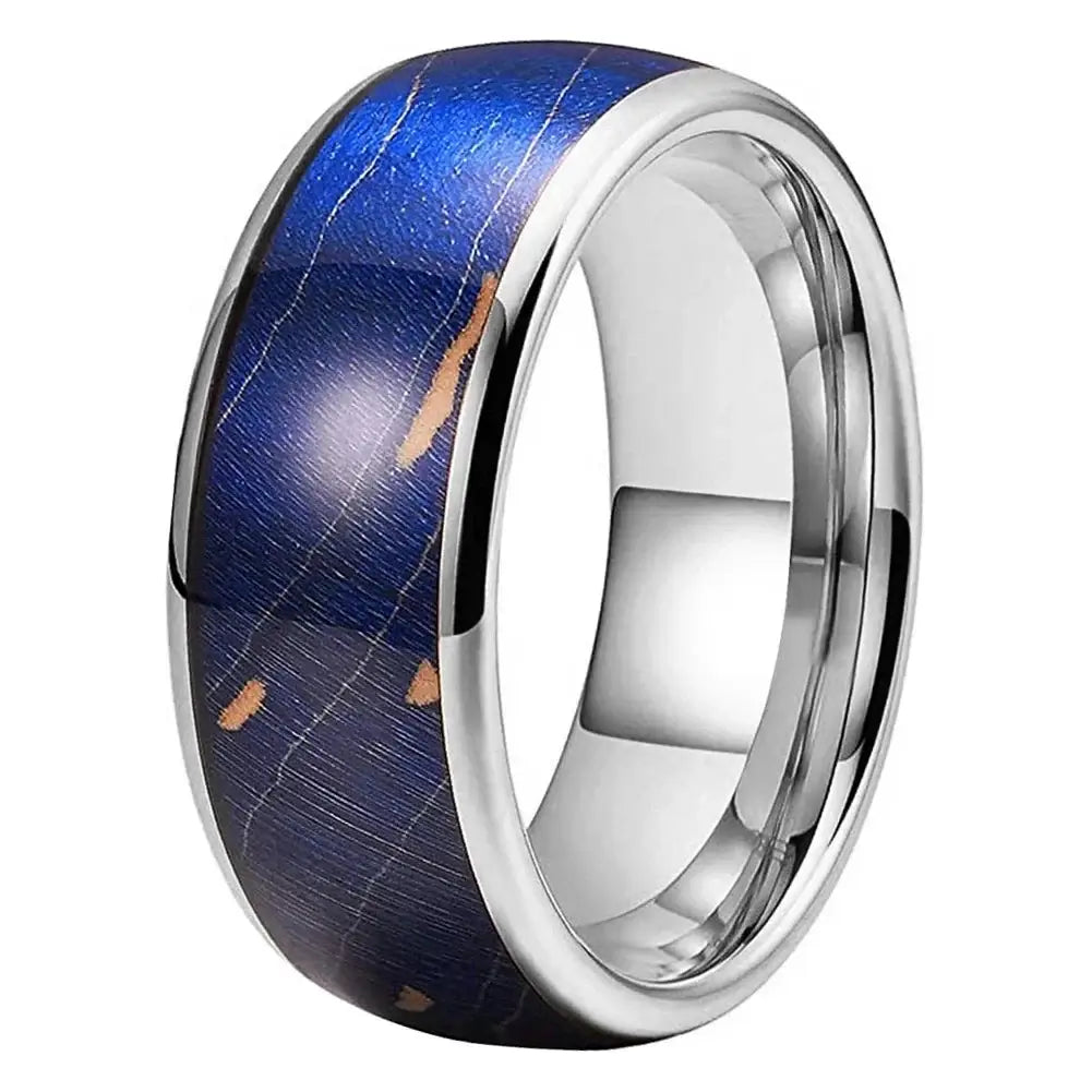 8mm Elder Wood Tungsten Ring – Nature-Inspired Symbol of Growth and Strength (Men’s) - Promise Rings