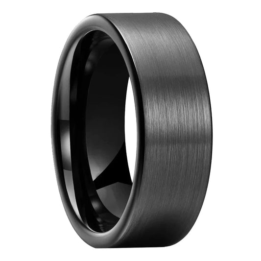 Black Brushed Tungsten Carbide Comfort-Fit Band (6mm-12mm)