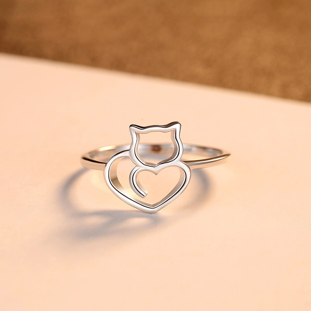 Cat 925 Sterling Silver Women's Ring - Promise Rings