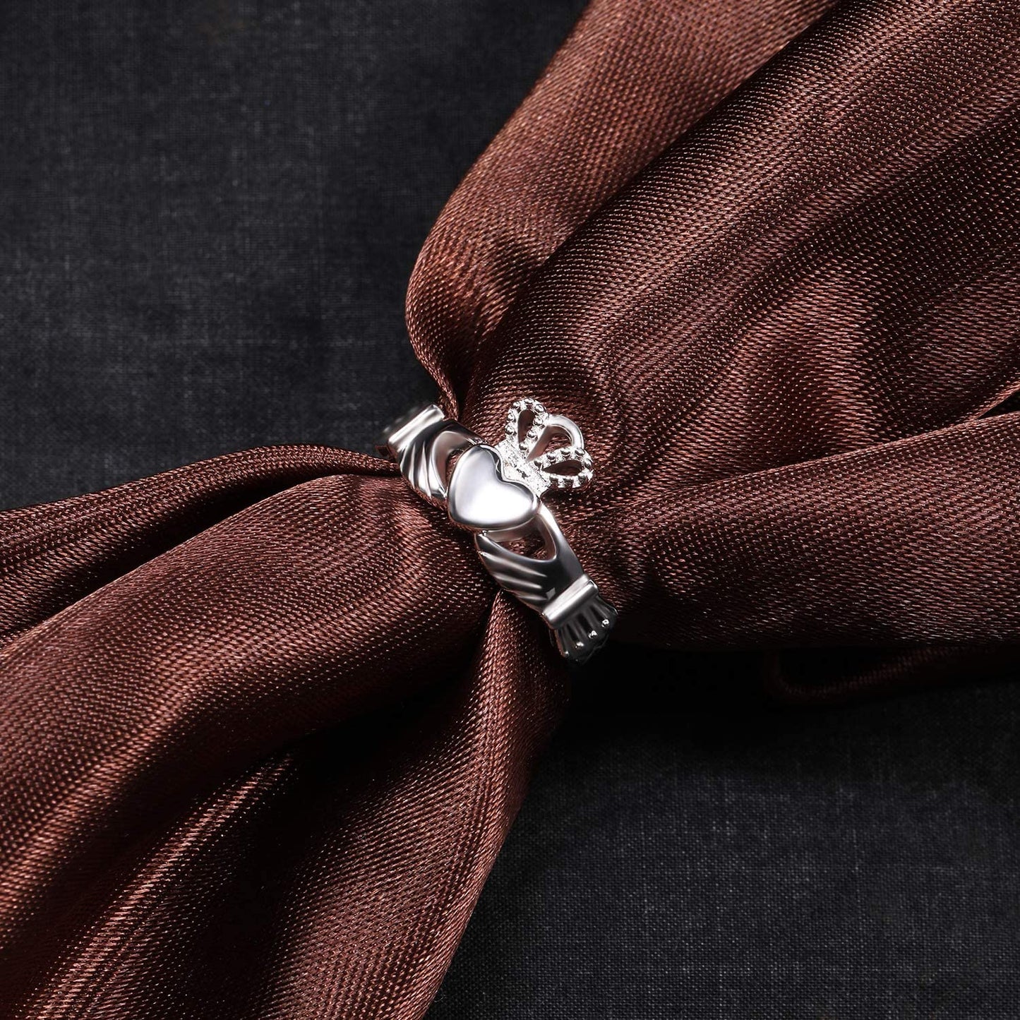 Claddagh Irish Celtic Knot 925 Sterling Silver Women's Ring - Promise Rings