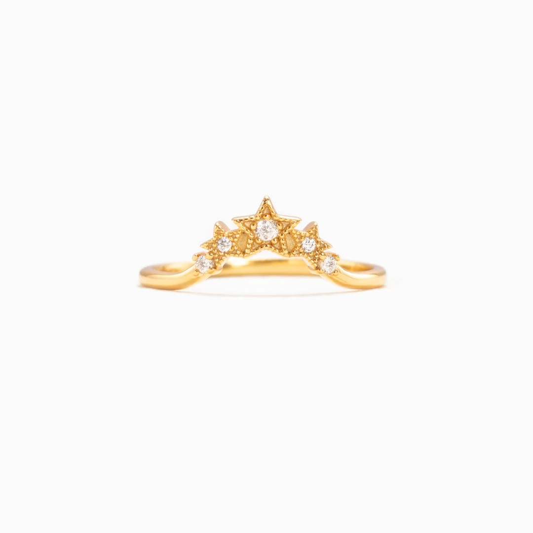 Star Crown Ring – Cubic Zirconia 925 Sterling Silver (Women's) - Promise Rings