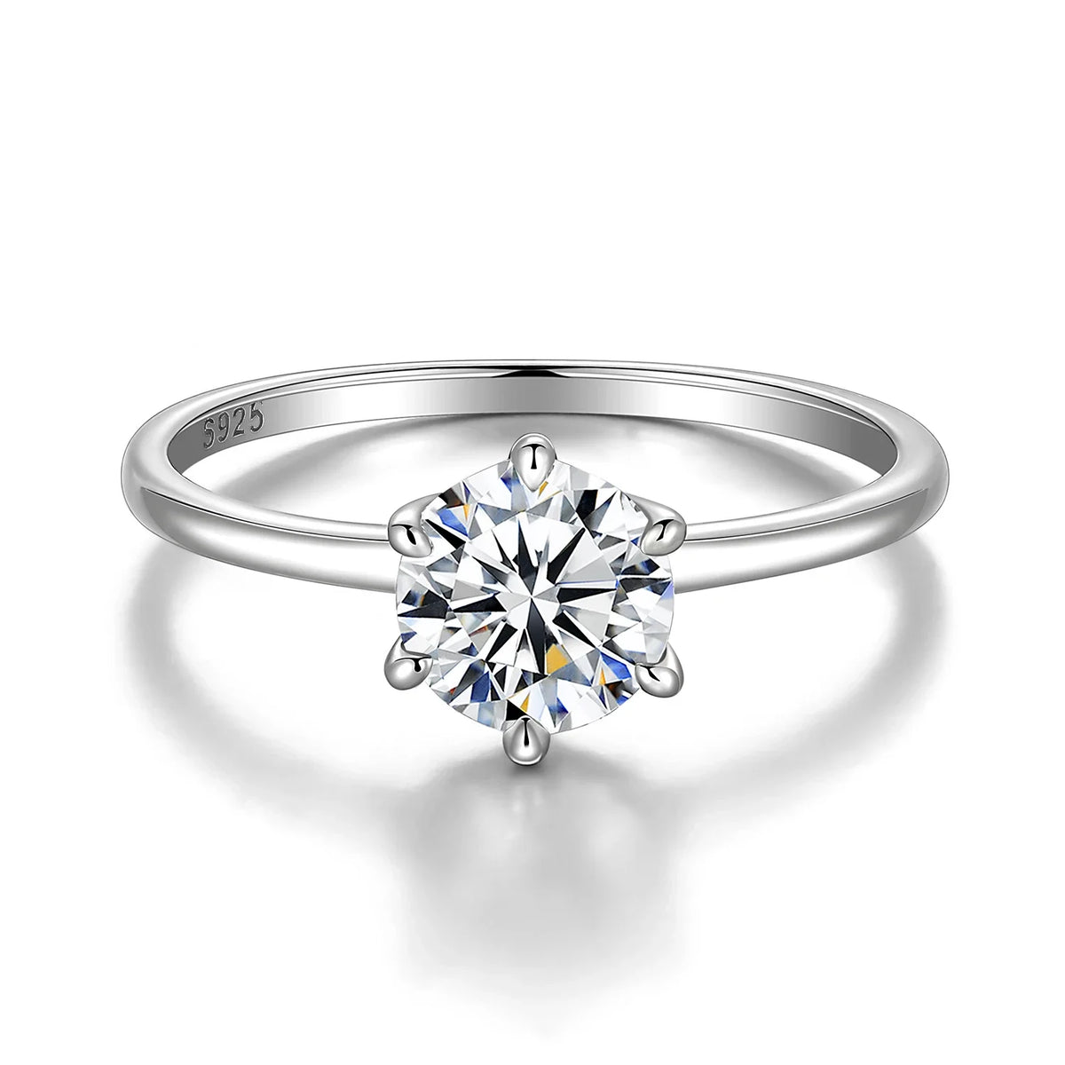 Personalized Promise Ring for Her — Silver-Finish Solitaire, Engraved