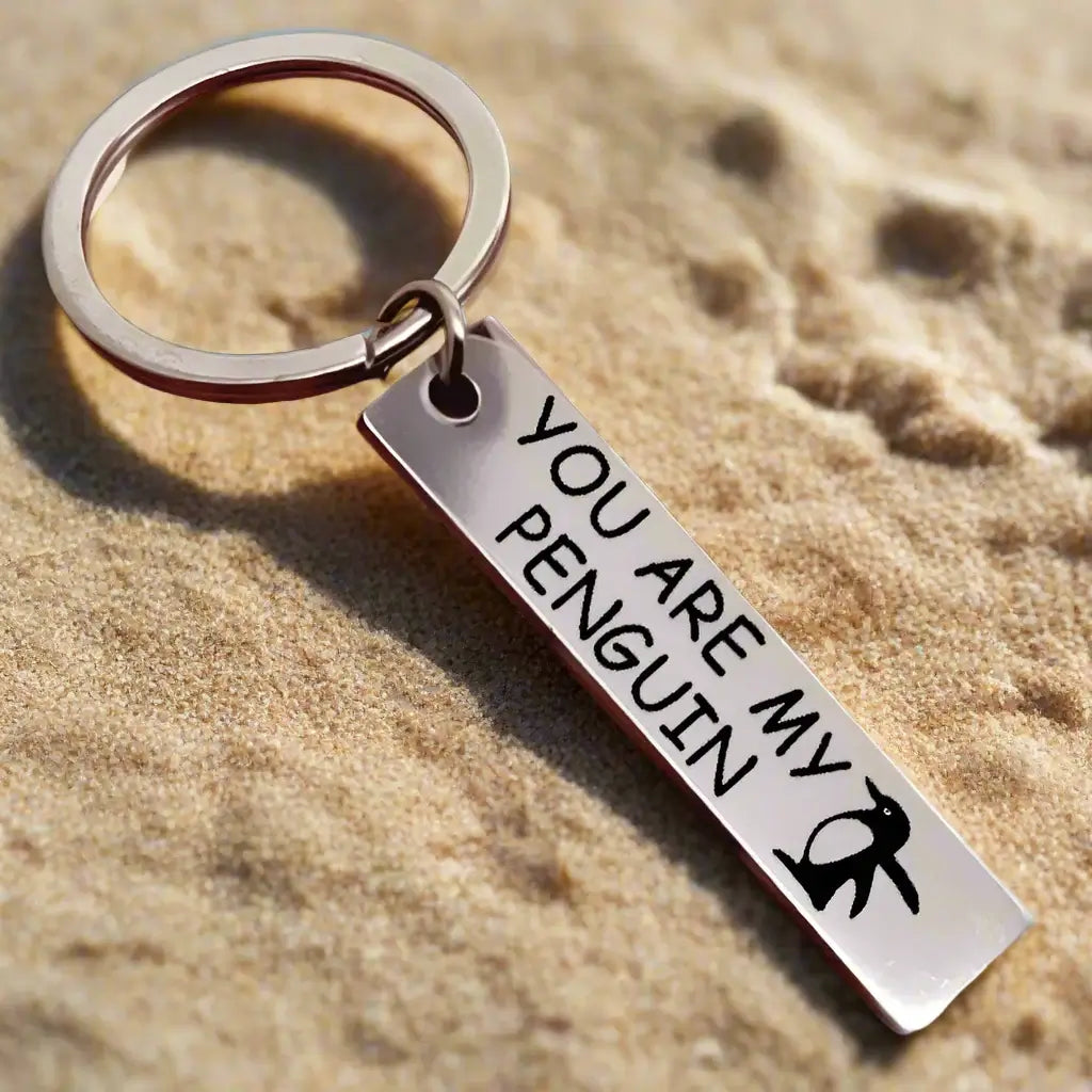 2 Piece Stainless Steel Keychain Set – Penguin Couples (Unisex) - Keychains