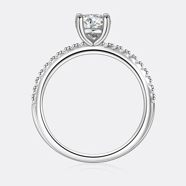 Silver ring with a diamond
