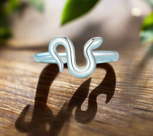 925 Sterling Silver Adjustable Snake Ring – Serpent Symbolism (Women’s) - Promise Rings