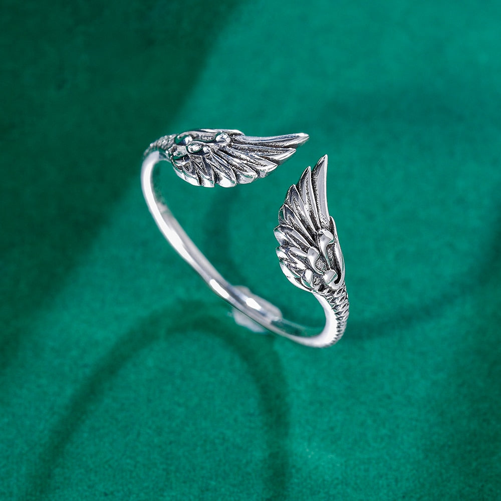 Vintage Opening Wings 925 Sterling Silver Women's Ring - Promise Rings