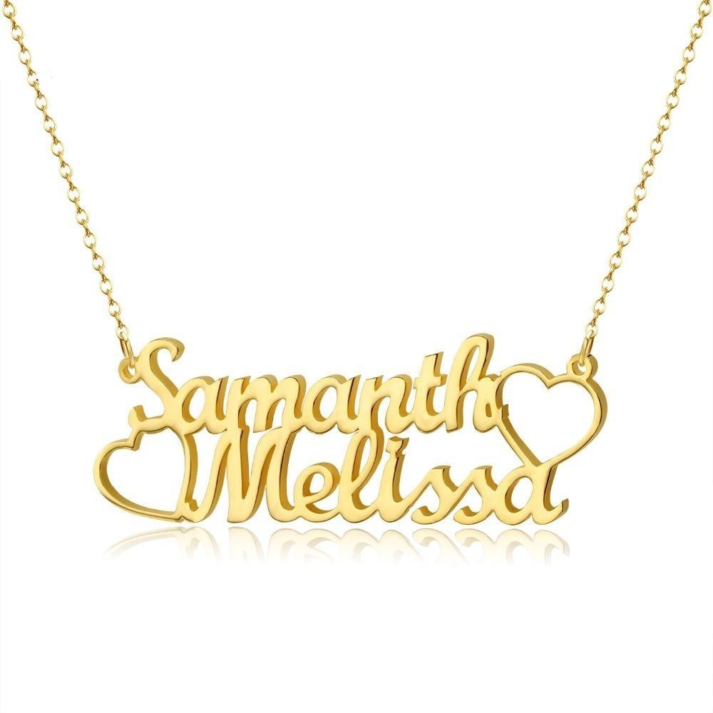 18K Gold Personalized Double Name Necklace
