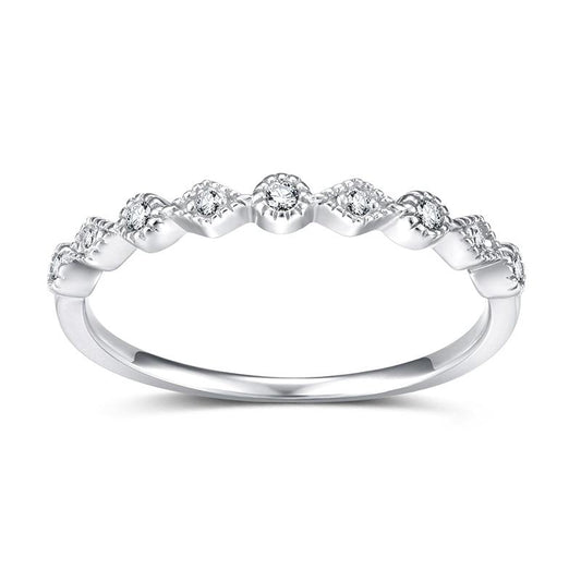 2mm 5A+ Cubic Zirconia 925 Sterling Silver Women's Ring - Promise Rings