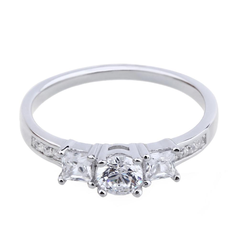 2mm Eternity Cubic Zirconia 925 Sterling Silver Womens Ring - Promise Rings