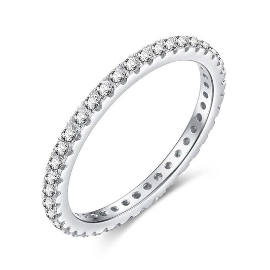 2mm Stackable Cubic Zirconias 925 Sterling Silver Womens Rings - Promise Rings