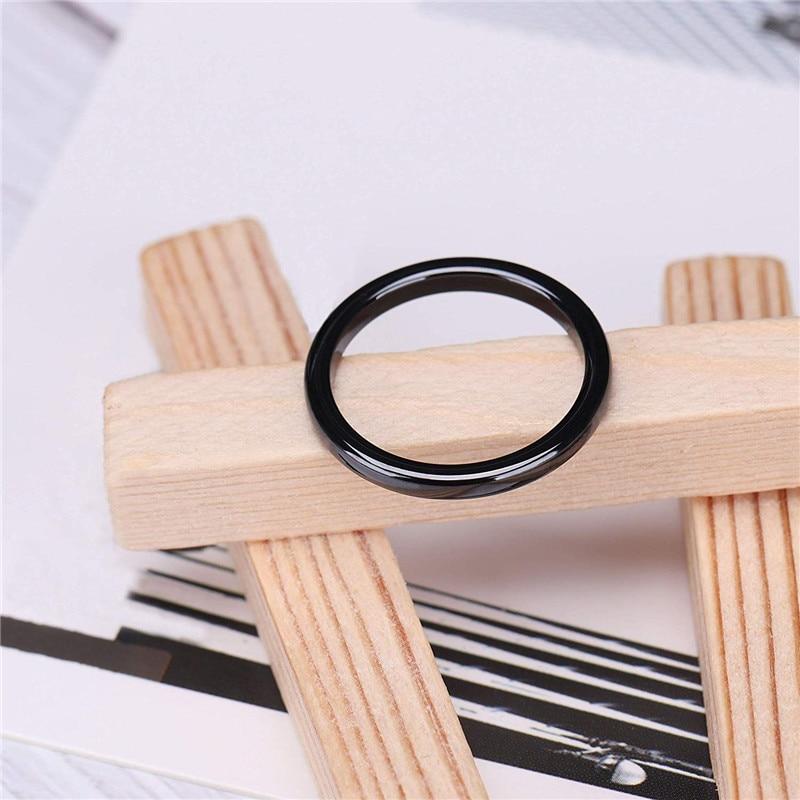 2mm Thin Simple High Polished Ceramic Unisex Ring - Promise Rings