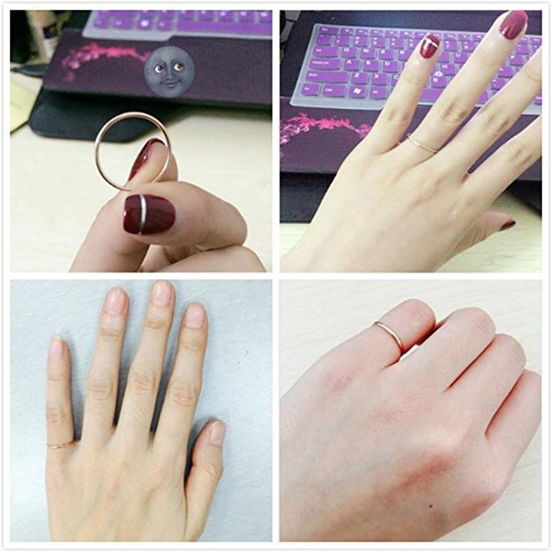 2mm Thin Simple Rose Gold Titanium Womens Ring - Promise Rings
