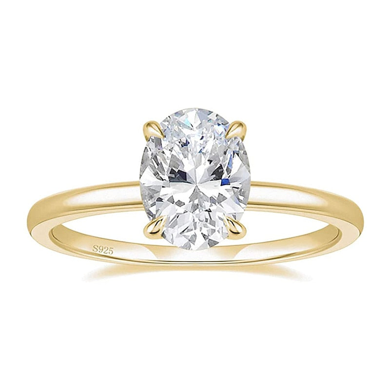 3.0ct Oval Cut Zirconia 925 Sterling Silver Women's Ring (3 colors) - Promise Rings