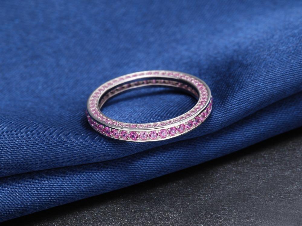 3mm Purple Crystals 925 Sterling Silver Womens Ring - Promise Rings