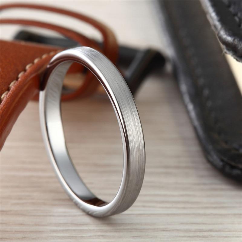 3mm Simple Classic Silver Tungsten Unisex Ring - Promise Rings