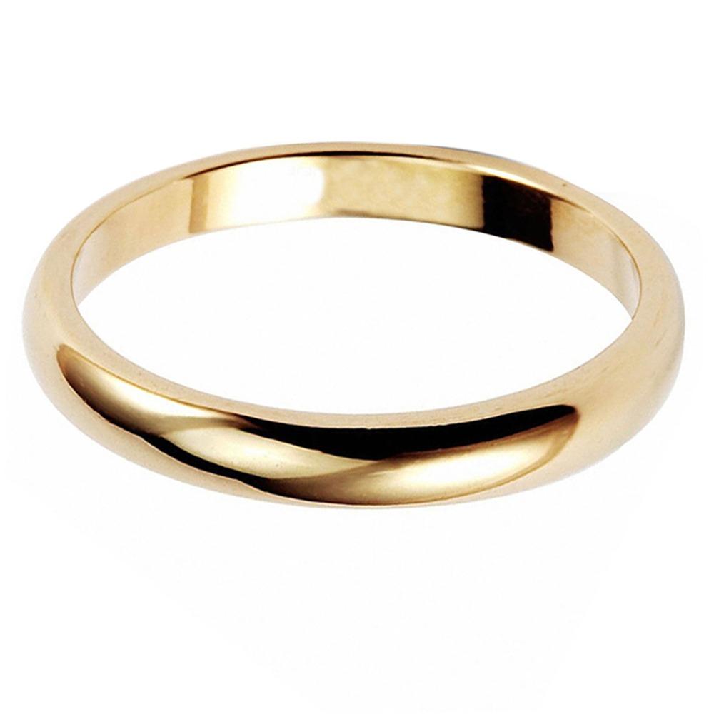 3mm Vintage Gold Color Tungsten Unisex Ring - Promise Rings