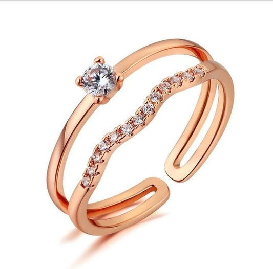 4.5mm Cubic Zirconia Women's Ring (2 colors) - Promise Rings