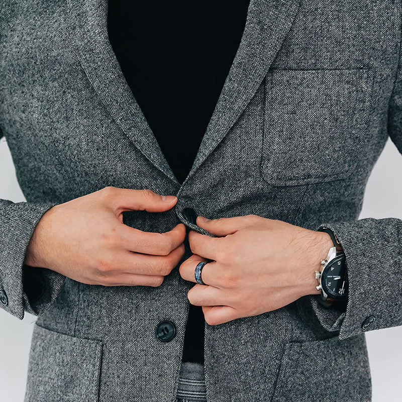 4mm & 8mm Multi-Colors Opal Inlay Unisex Rings - Promise Rings