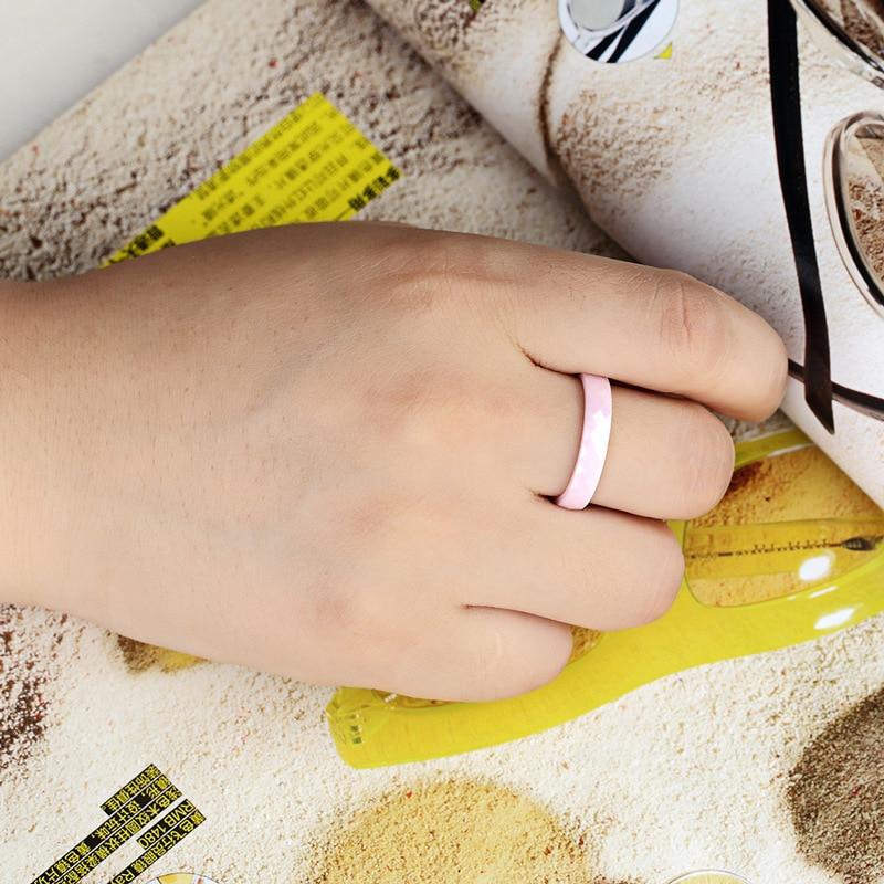 4mm or 6mm Pink, White or Black Ceramic Unisex Rings - Promise Rings