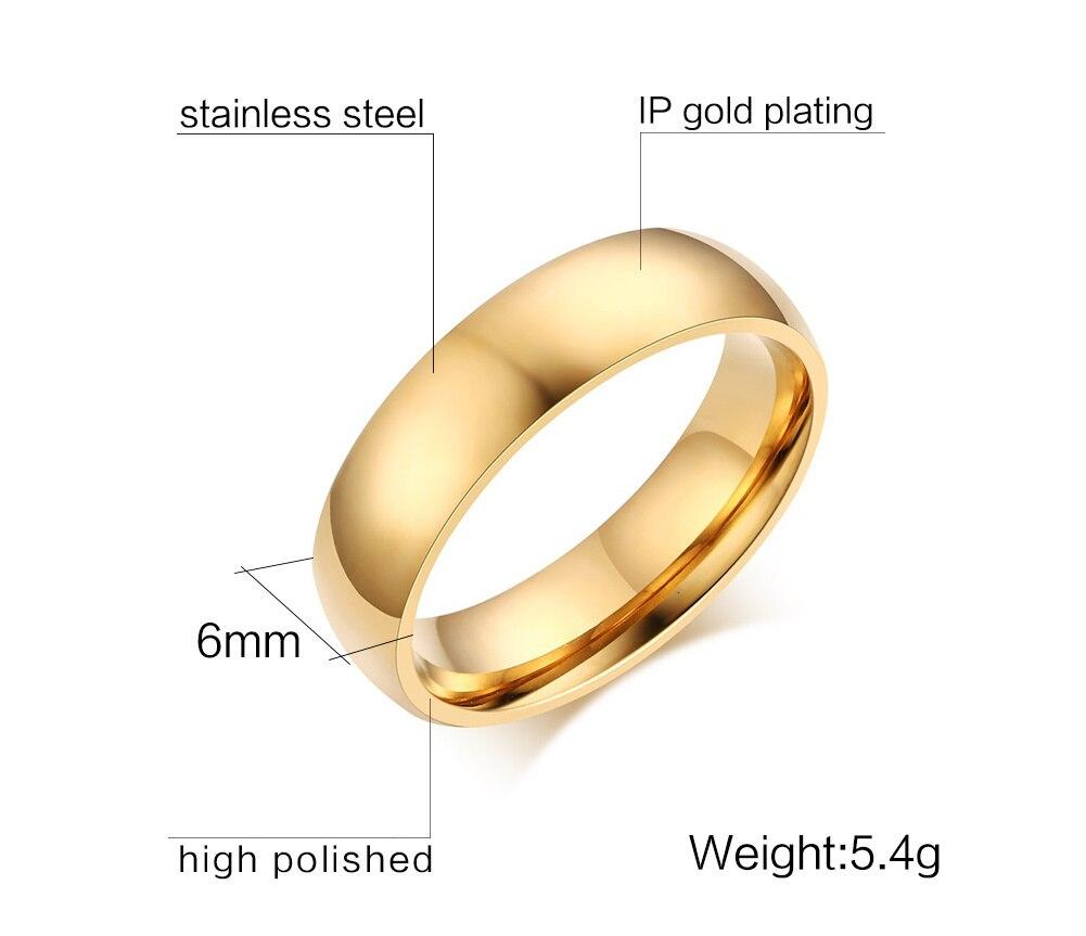 6mm Personalized Stainless Steel Unisex Rings - Promise Rings