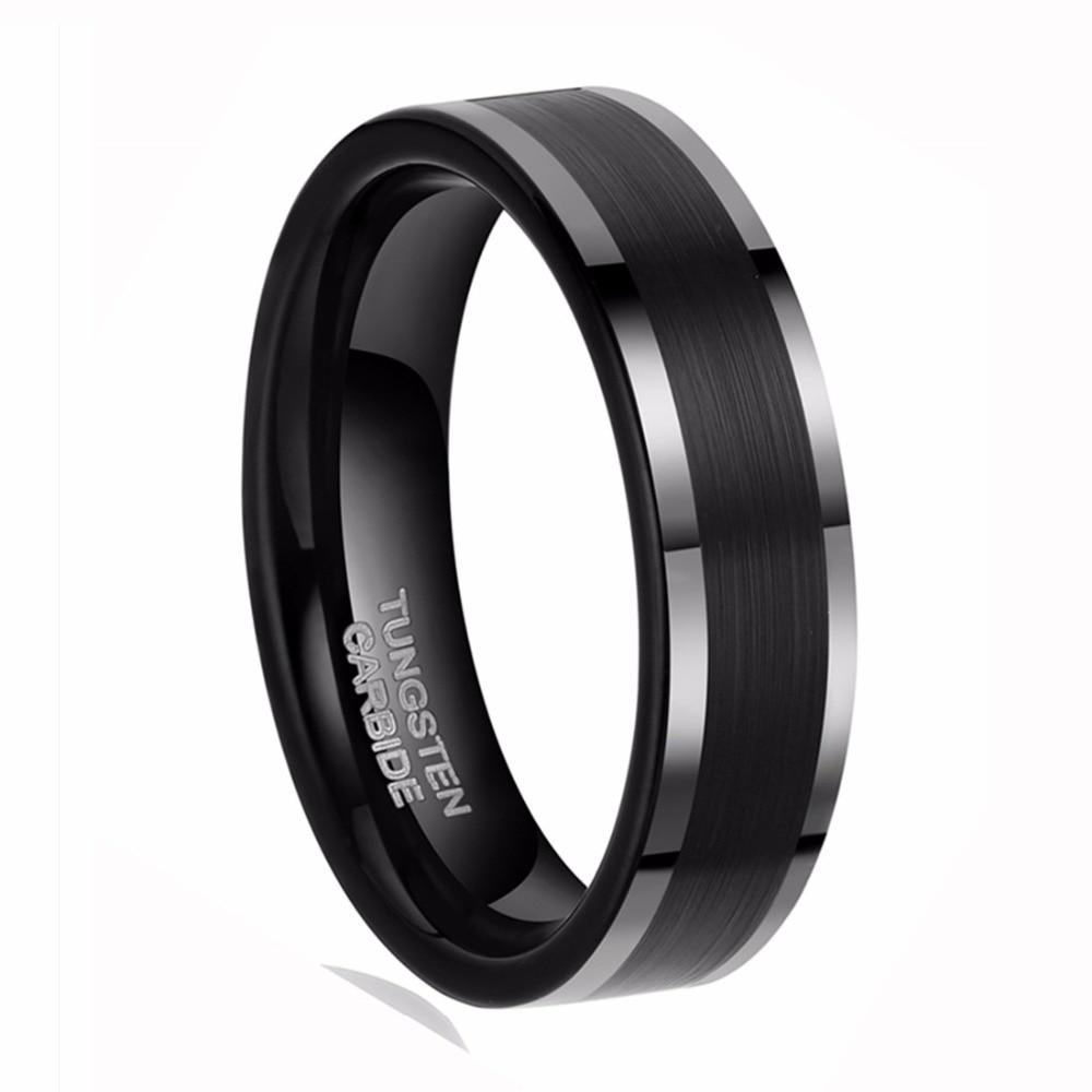 6mm Black Tungsten Minimalist Ring – Bold & Modern Symbol of Strength (Unisex) - Promise Rings