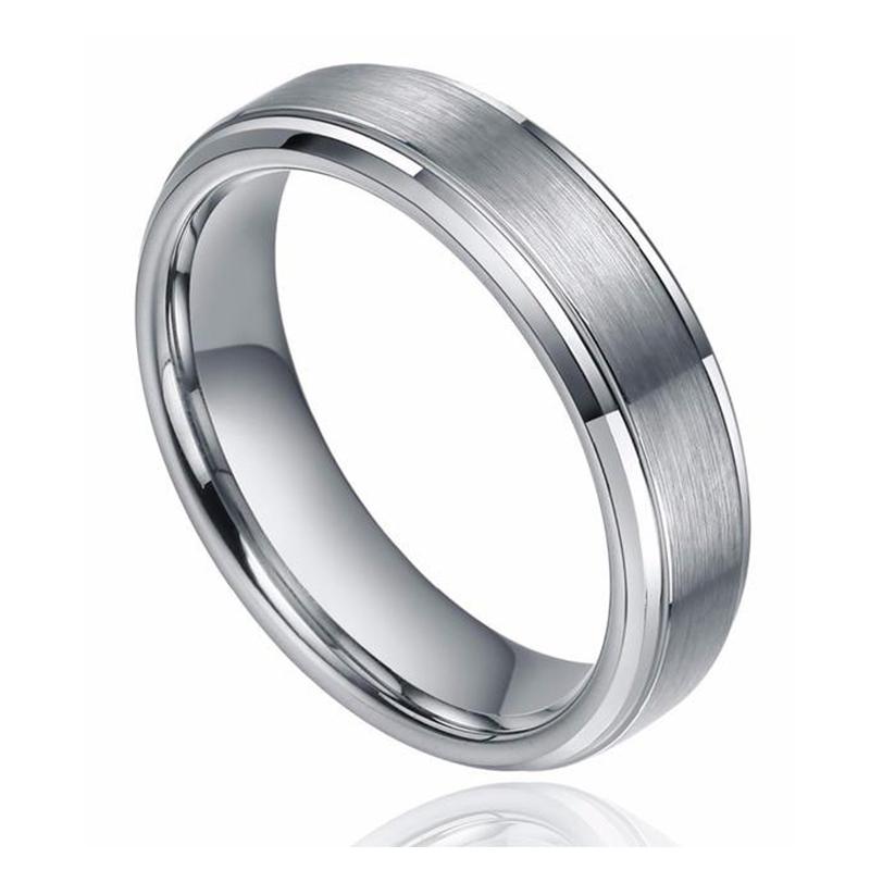 6mm Silver Brushed Comfort Mens Ring - Promise Rings