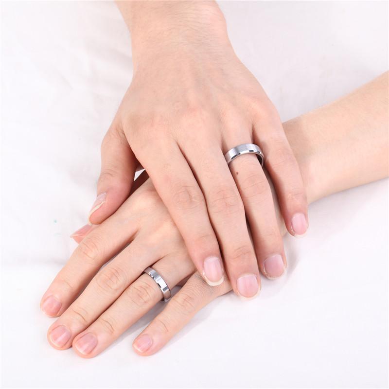 8mm Brushed Silver Tungsten Mens Ring - Promise Rings
