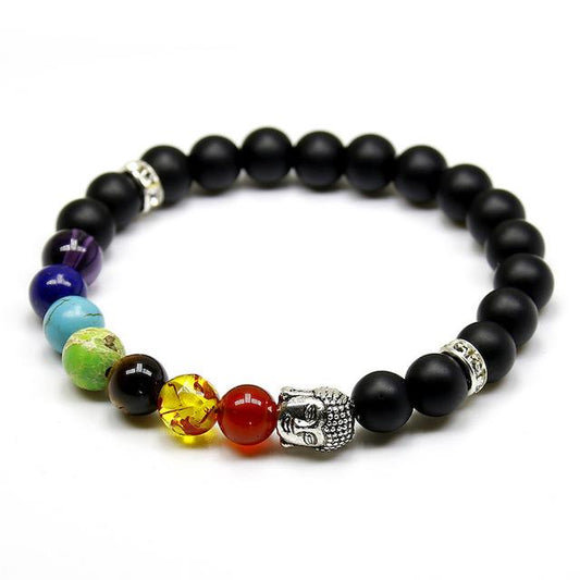 8mm Natural Black Lava Onyx Hematite Chakra Stone Bracelet (8 Styles) - Bracelets