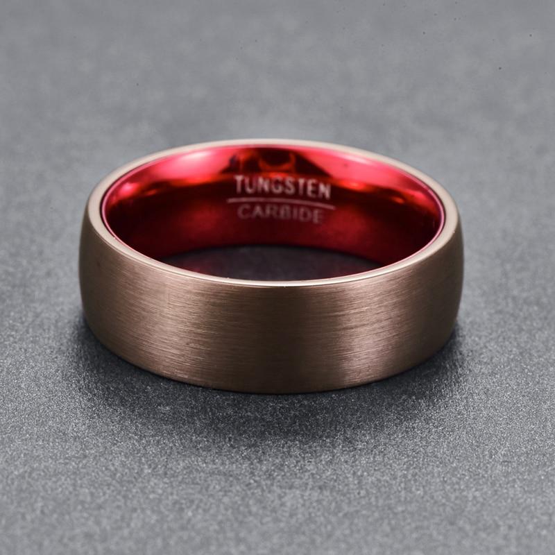 8mm Red & Chocolate Romantic Mens Ring - Promise Rings
