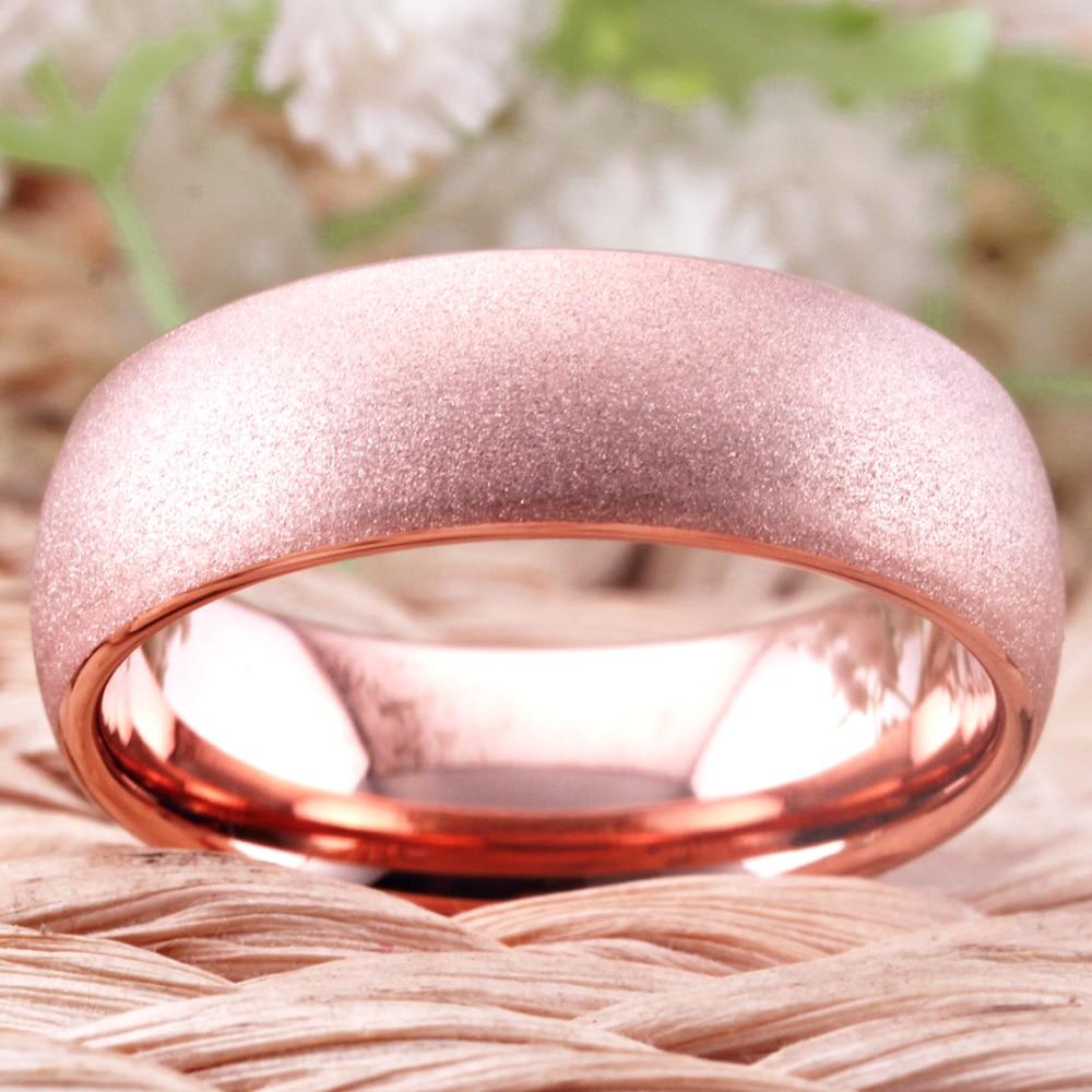 8mm Rose Golden Tungsten Unisex Ring - Promise Rings