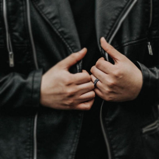 8mm Unique Steel Cables Titanium Mens Ring - Promise Rings