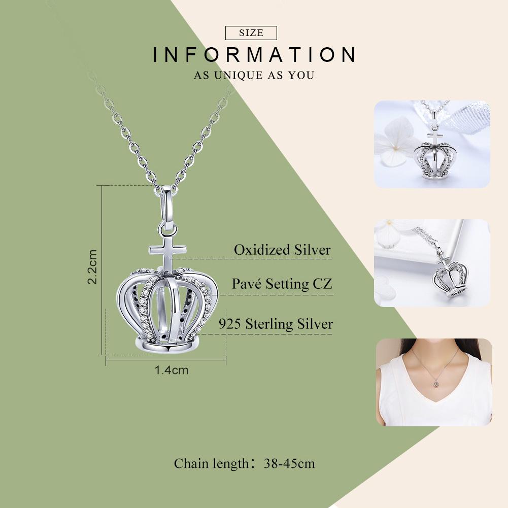 925 Sterling Silver Crown Necklace - Necklaces