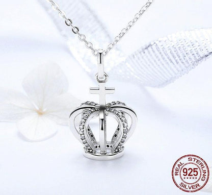 925 Sterling Silver Crown Necklace