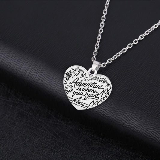 Adventure Is Where Your Heart Is Necklace - Necklaces