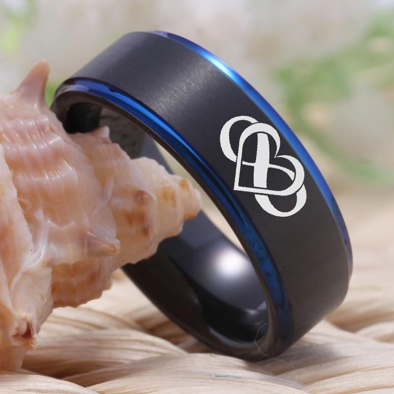 Always Forever Infinity Heart Tungsten Couples Rings - Promise Rings