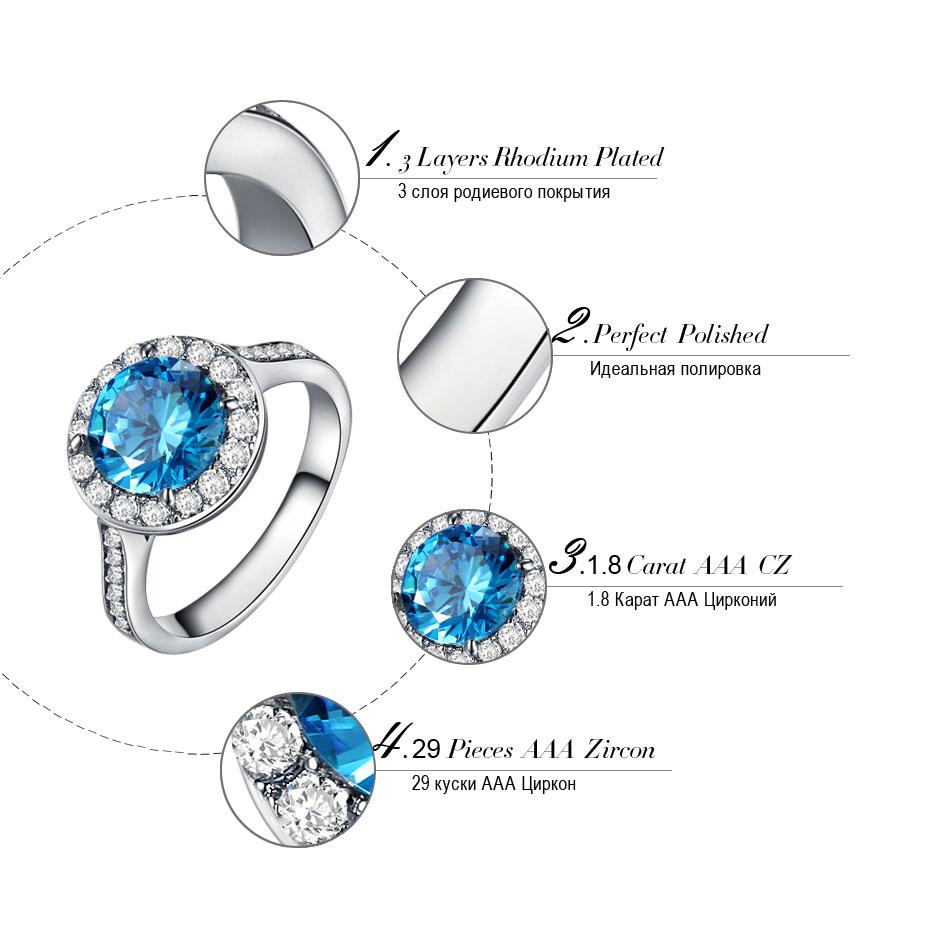 Charm Blue Cubic Zirconia Women's Ring - Promise Rings