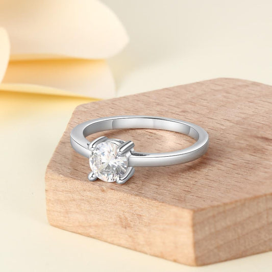 Classic Cubic Zirconia 925 Sterling Silver Women's Ring - Promise Rings