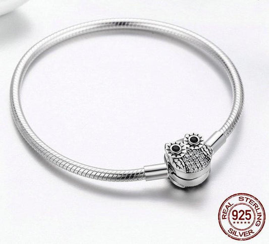 Cute Owl 925 Sterling Silver Bracelet - Bracelets