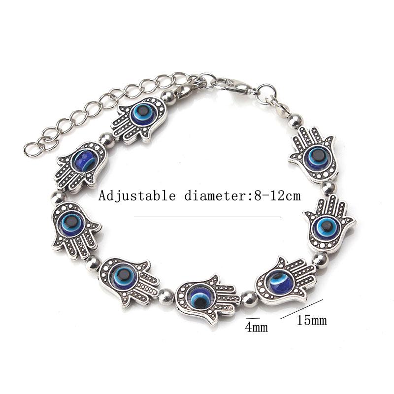 Fatima Hamsa Hand Evil Eye Adjustable Bracelet - Bracelets