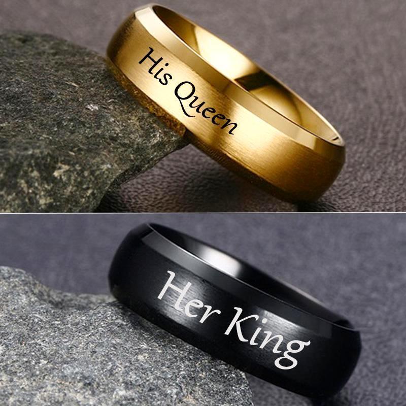 Her King and His Queen Couples Rings - Promise Rings